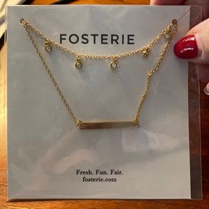 Gold plated double necklace